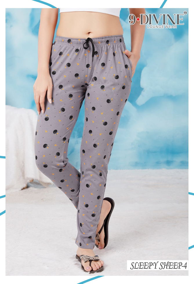 9 Divine Sleepy Sheep Cotton Hosiery Print Night Wear Pant Collection